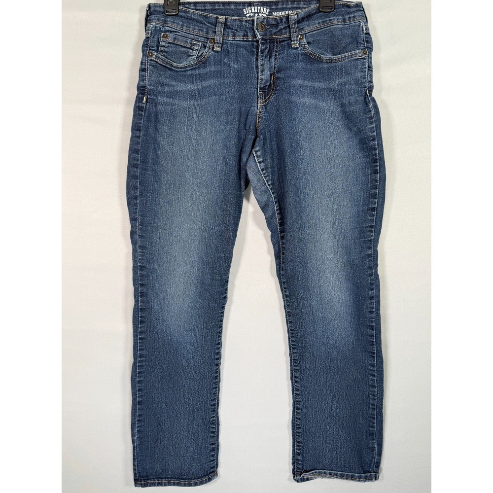 Levi's Signature Modern Straight Women's Blue Jeans 30x27" Comfort Rise 9" - Picture 1 of 11